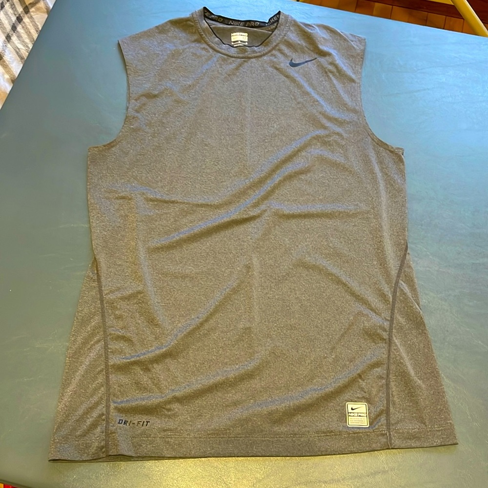 Mens Gray Sleeveless Shirt Nike Medium Dri-Fit